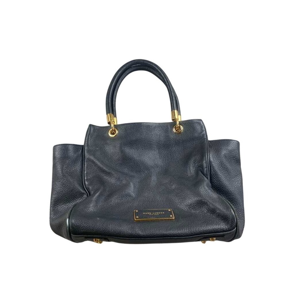 Marc Jacobs‎ Handbag Women Med Pebbled Leather Satchel Tote Gold Plate Black
